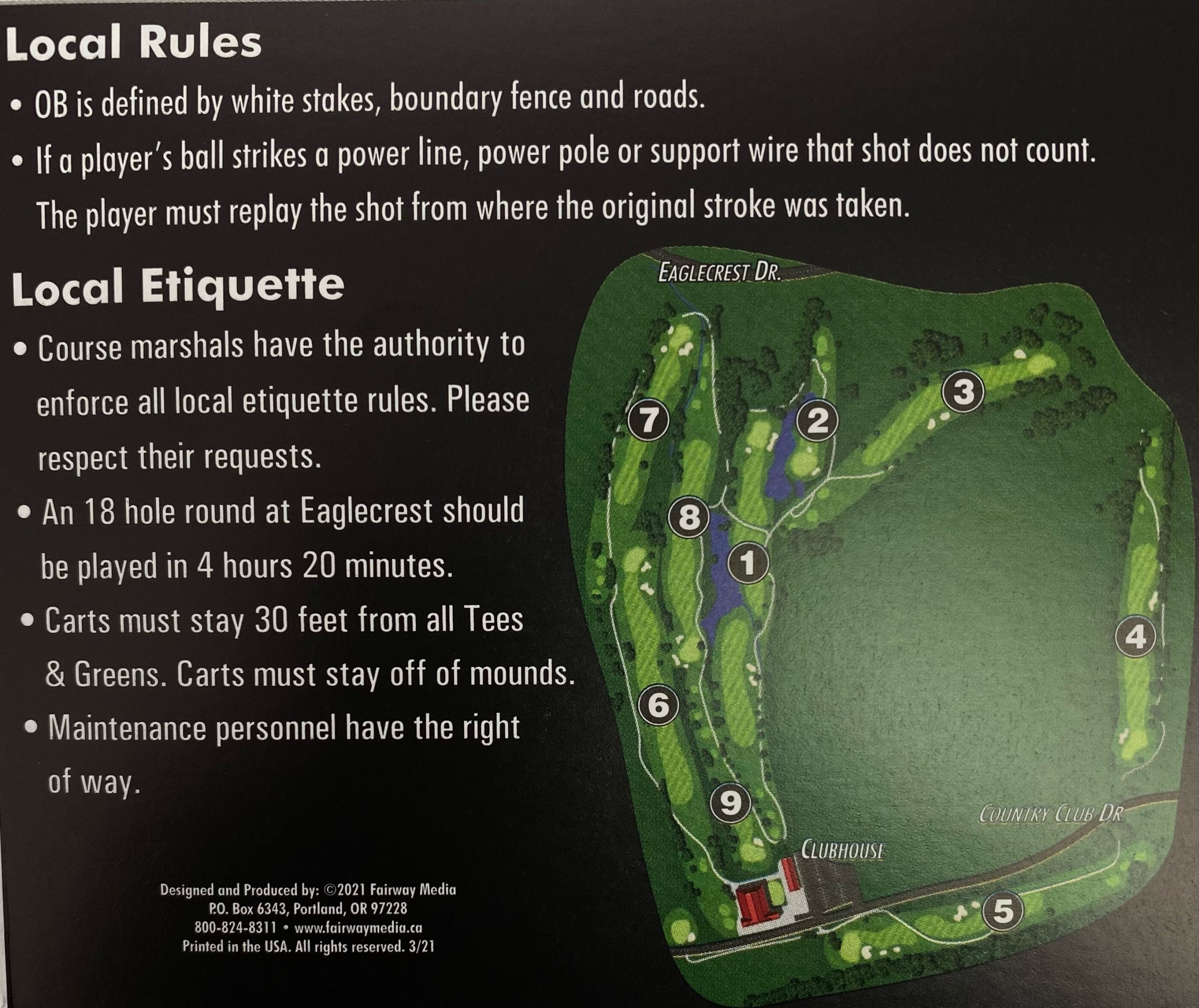 9 Hole layout